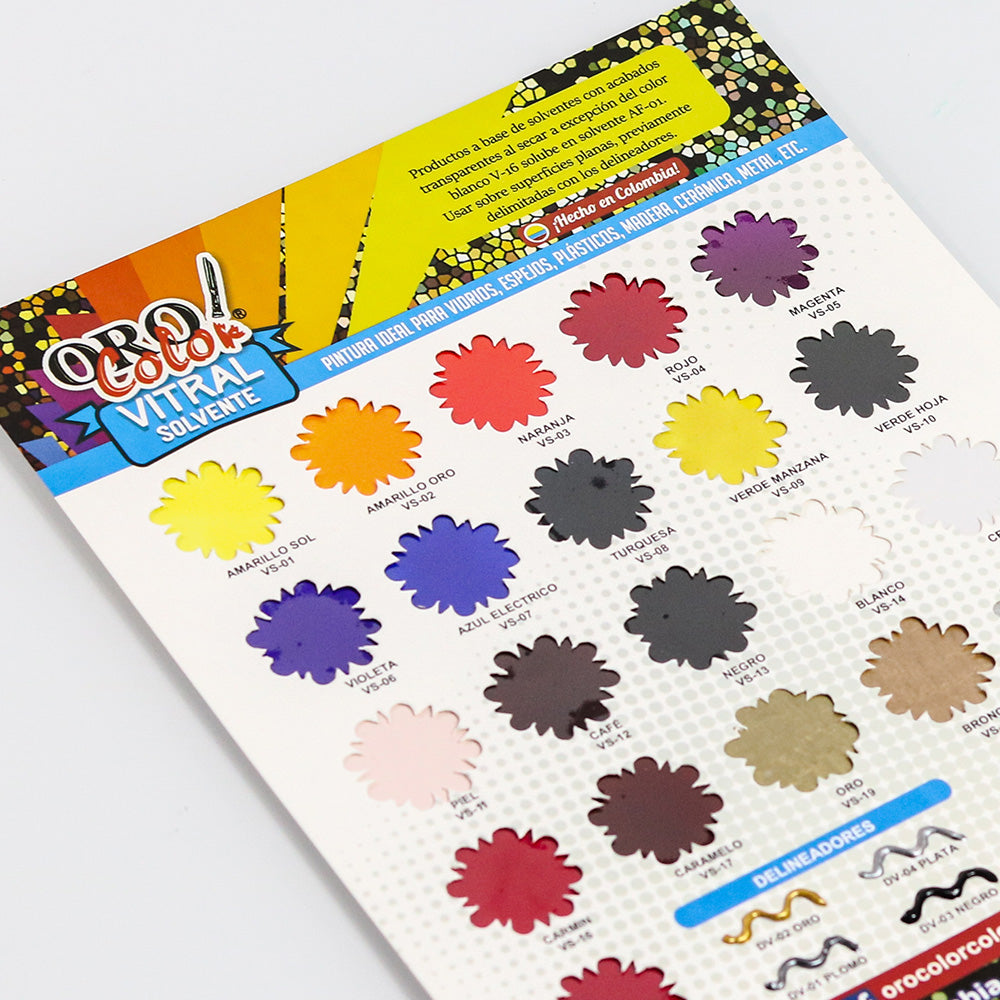 Carta de Colores Pintura Vitral Solvente