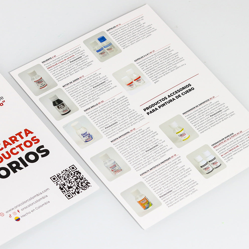 Carta Informativa Productos Accesorios