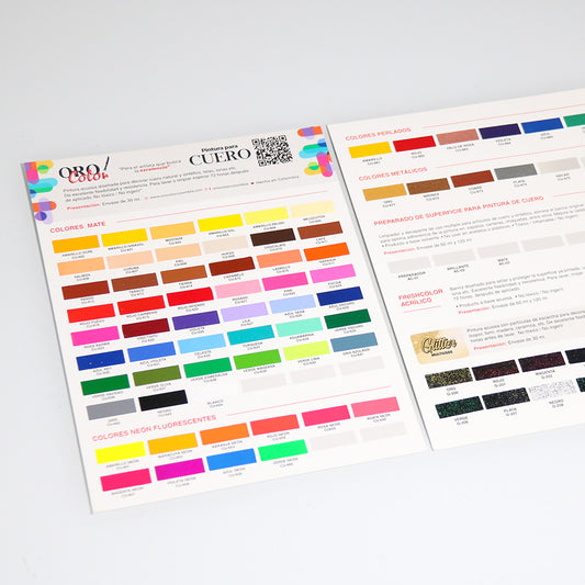 Carta de colores Pintura para Cuero