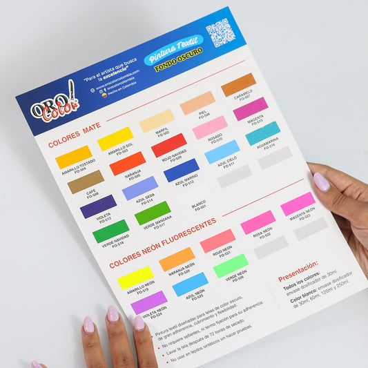 Carta de colores Pintura para Tela Fondo Oscuro