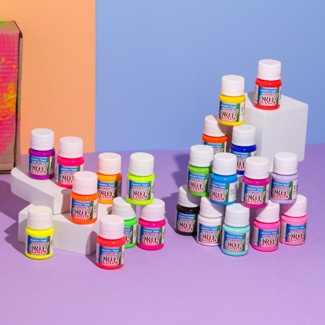 Kit Pintura Textil Premium 22 Tonos - Edición Carnaval