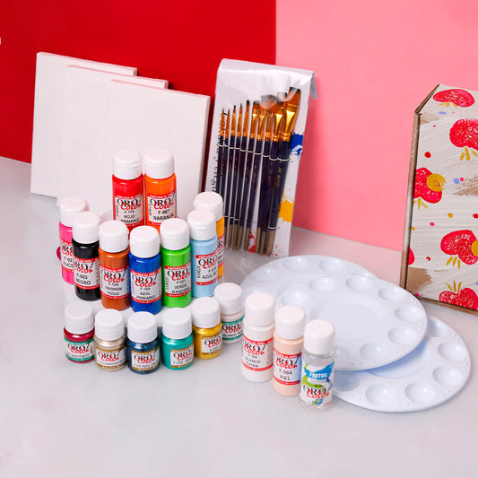Kit Lienzo Para Tres (Acrílica Clásica) - Colección Amor&Amistad