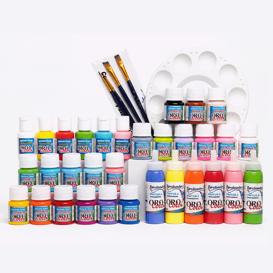 Set Surtido Para Tela TX Premium y Fondo Oscuro + Paleta + Set de pinceles