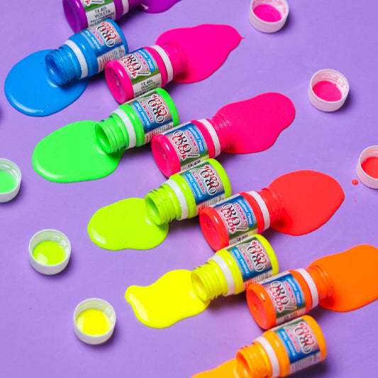Kit Pintura Textil Premium 30ml Neón - Edición Carnaval