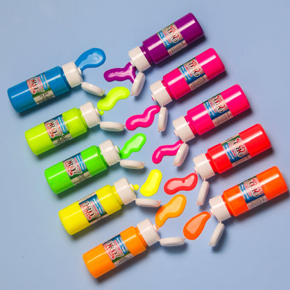 Kit Pintura Textil Premium 60ml Neón - Edición Carnaval