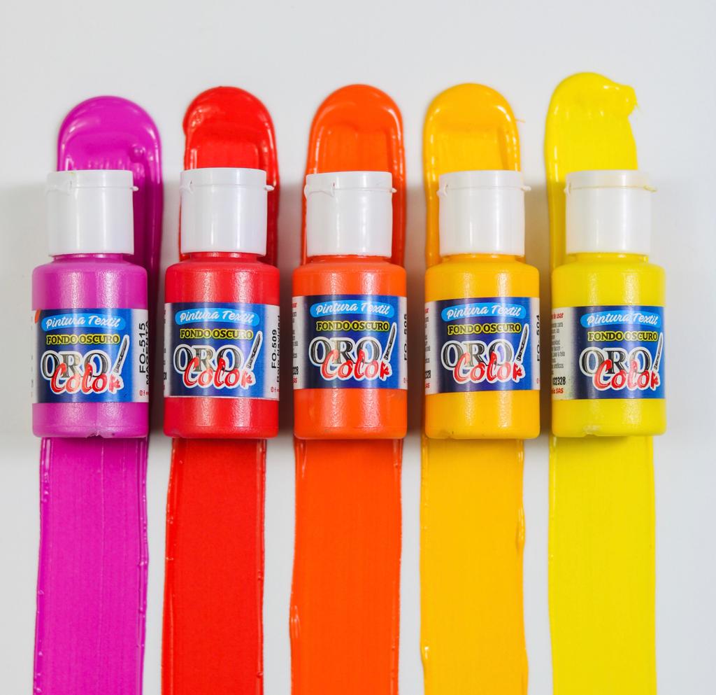 Pintura Textil Premium Fluorescente TX Oro Color 30ml - Solo Graffic